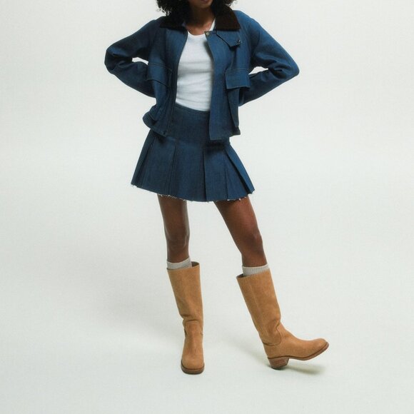 New Womens sz 10 Steve Madden RIGGS BANANA LEATHER BOOTS square shoe fashion - Picture 2 of 8